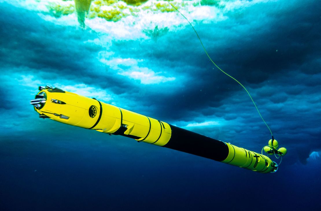 Icefin image under sea ice near McMurdo Station.