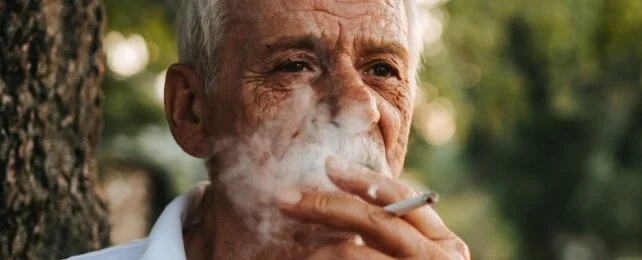 old man smoking